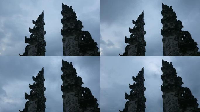 巴厘岛阴云密布的印度教寺庙门Pura Lempuyang