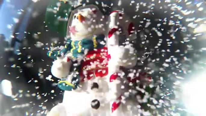 梦幻圣诞新年概念雪人球