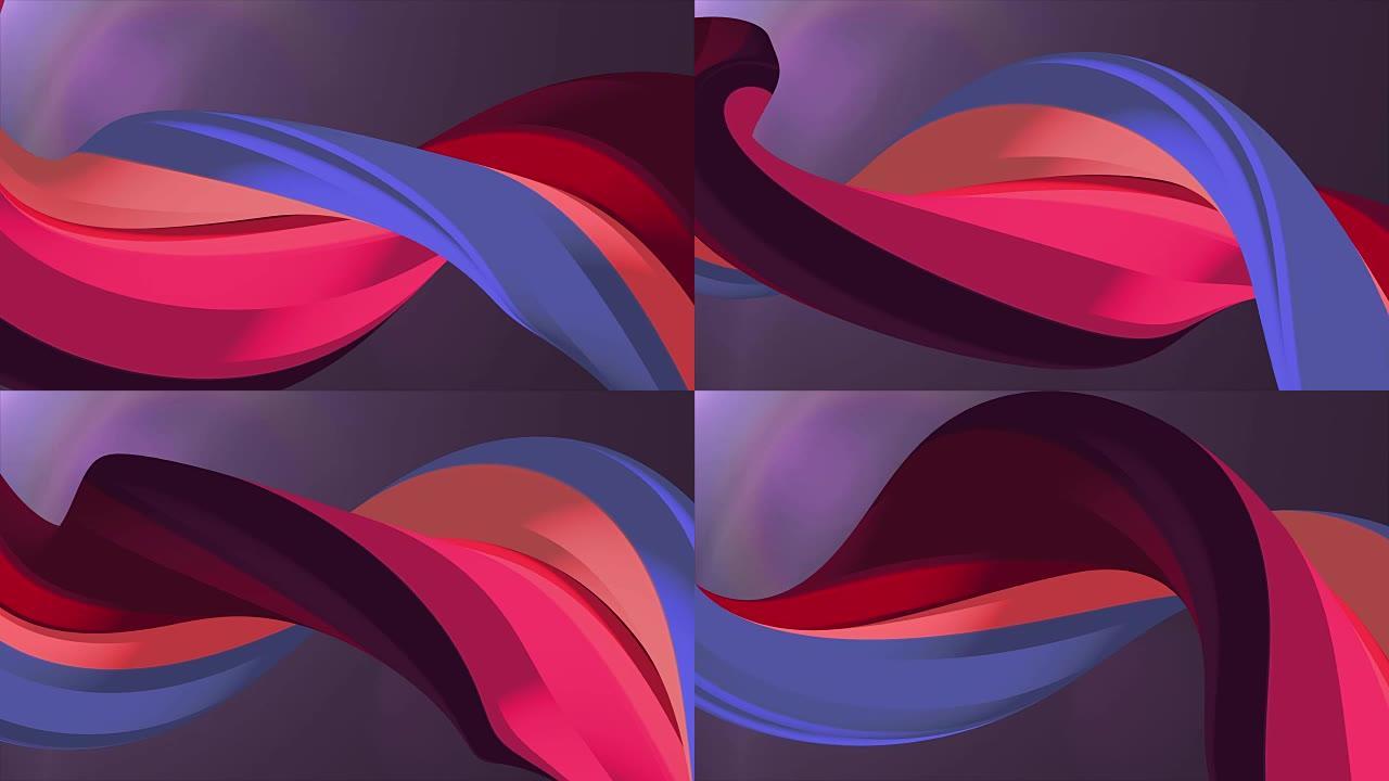 柔和的色彩3D弯曲棉花糖绳糖果无缝环抽象形状动画背景新质量通用运动动态动画七彩快乐视频素材