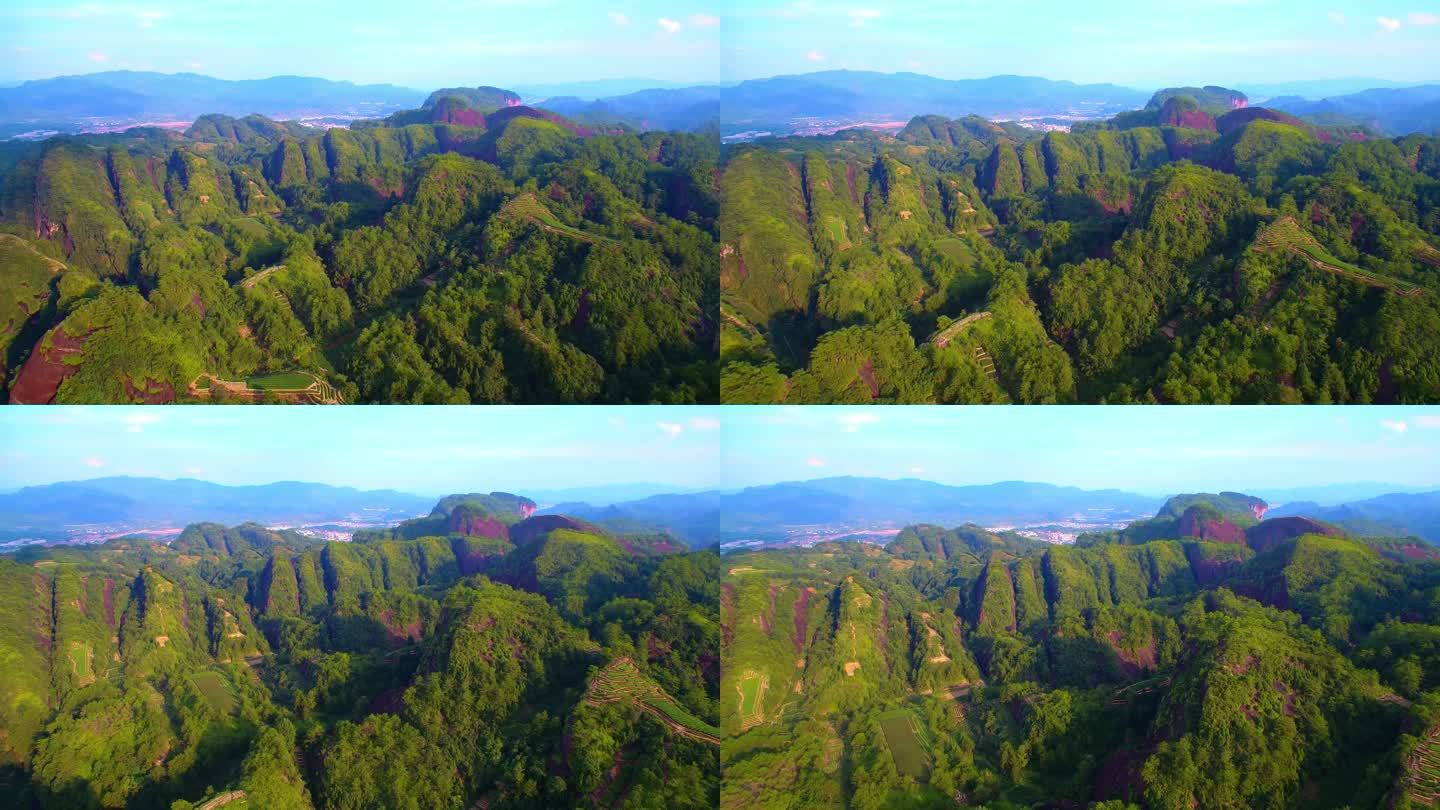 航拍武夷山大红袍母树茶园茶山茶园全景