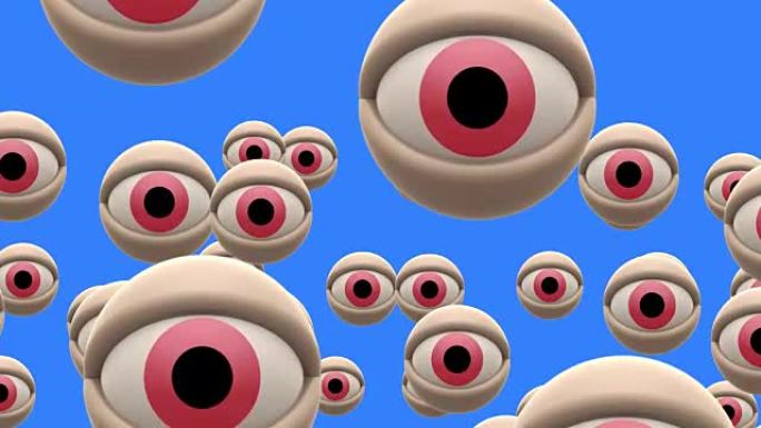 红眼睛气球在色度键屏幕上飞行背景动画新质量通用动态动画七彩快乐漂亮酷视频素材