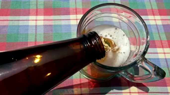 Beer pouring into glass