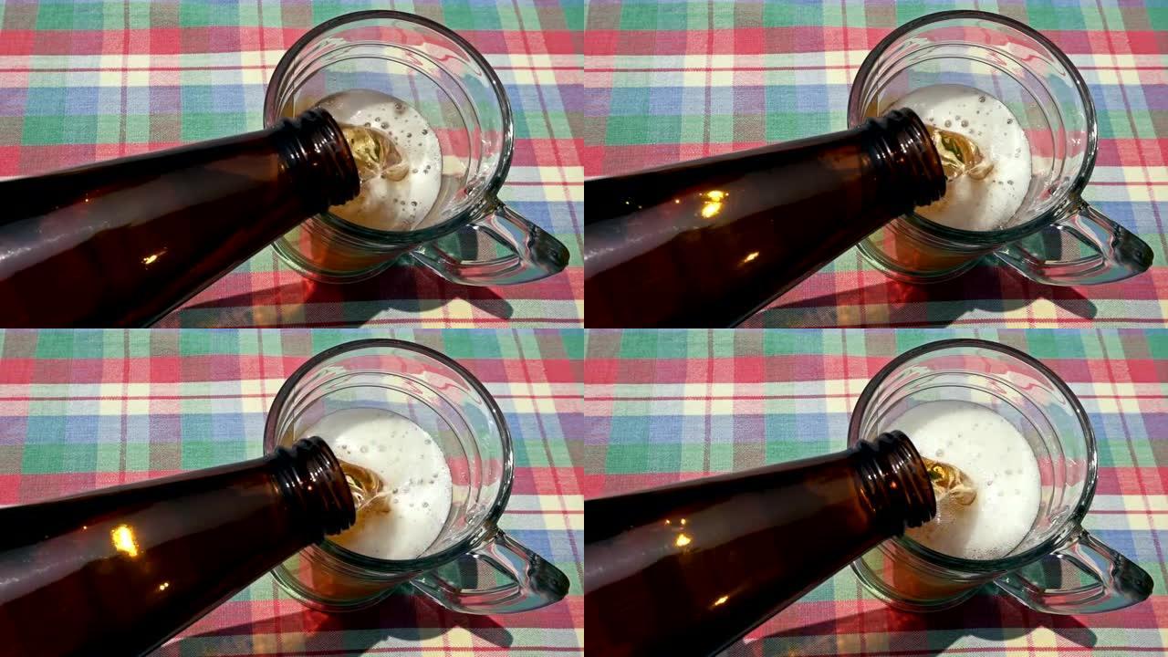 Beer pouring into glass