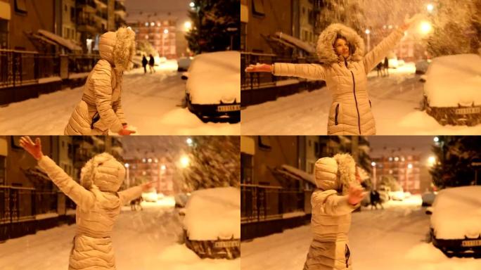 喜欢下雪的顽皮女人