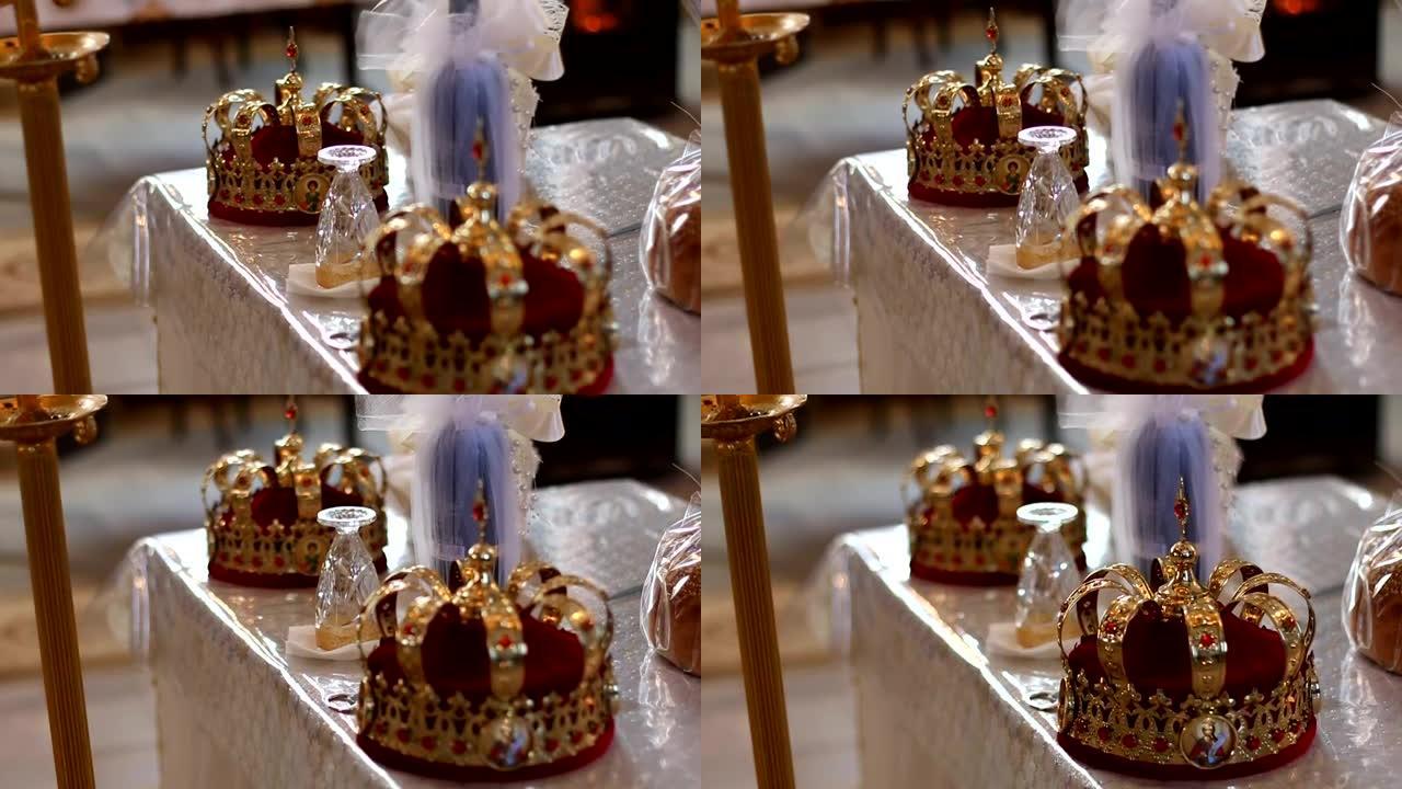 东正教教堂的婚礼皇冠