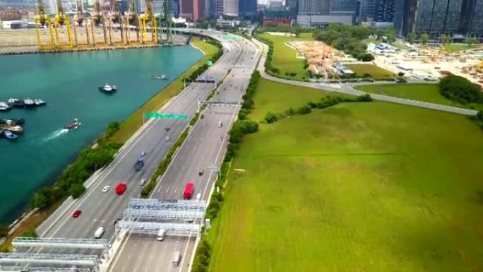新加坡公路在南码头的鸟瞰图