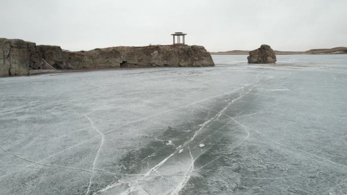 原创 呼伦贝尔呼伦湖冬季自然风光航拍
