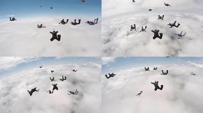 云层上方的跳伞