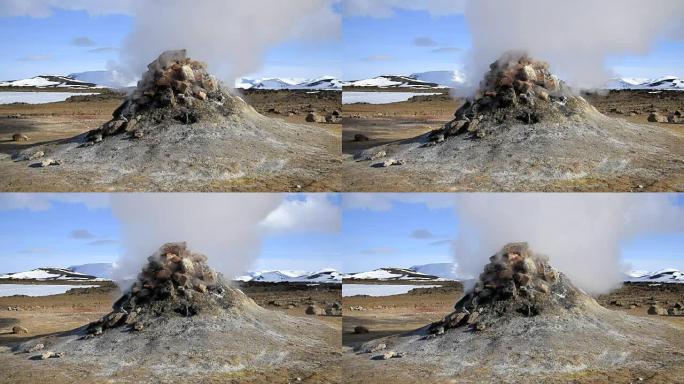 冰岛Hverir的蒸喷气孔