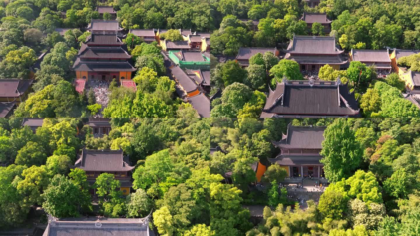 4K 航拍杭州灵隐寺