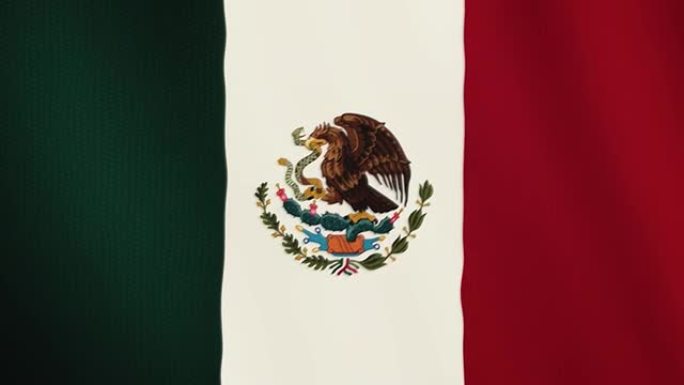 墨西哥国旗挥舞动画。全屏。国家的象征