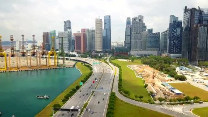 新加坡公路在南码头的鸟瞰图