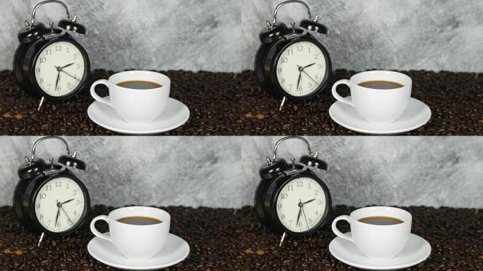 4k的咖啡杯和闹钟