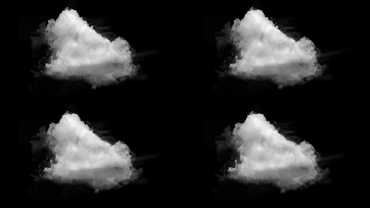 黑色背景alpha通道上的数字云的美丽动画