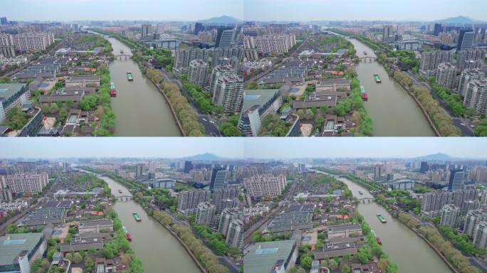 最新航拍杭州大运河 拱宸桥