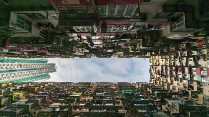 4k时间流逝: 香港城市的俯视图建筑