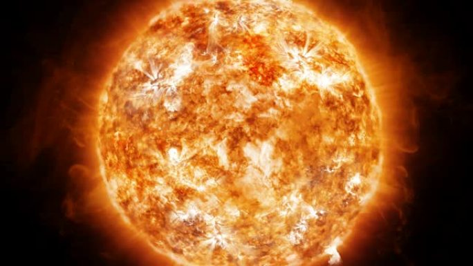 日冕辐射和日冕在太空中的动画