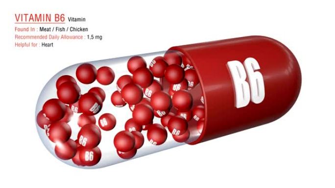 维生素B6-动画维生素胶囊概念