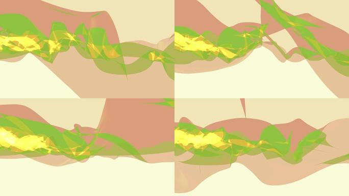 软丝烟绿丝带轻柔流动挥舞数字模拟湍流抽象动画背景新质量动态艺术运动七彩酷漂亮漂亮全高清视频素材