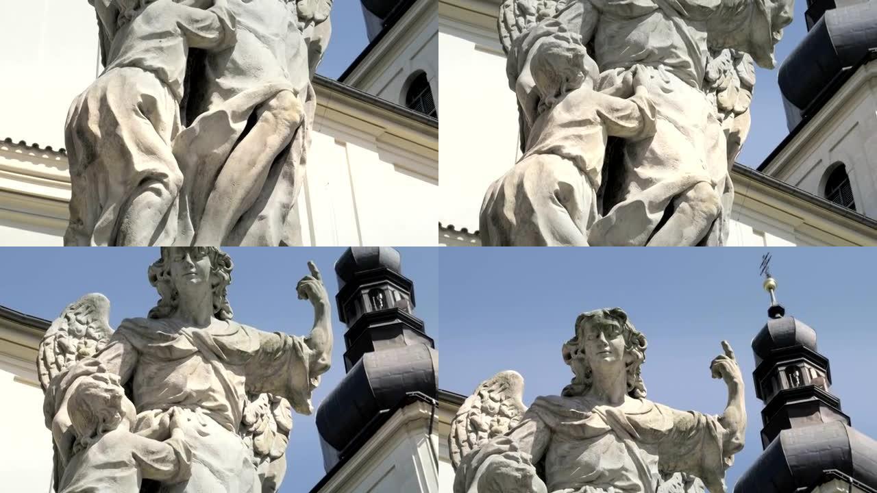 巴洛克砂岩雕像，基督教圣圣人，石雕。