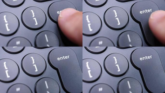 手指按下键盘慢动作上的输入按钮