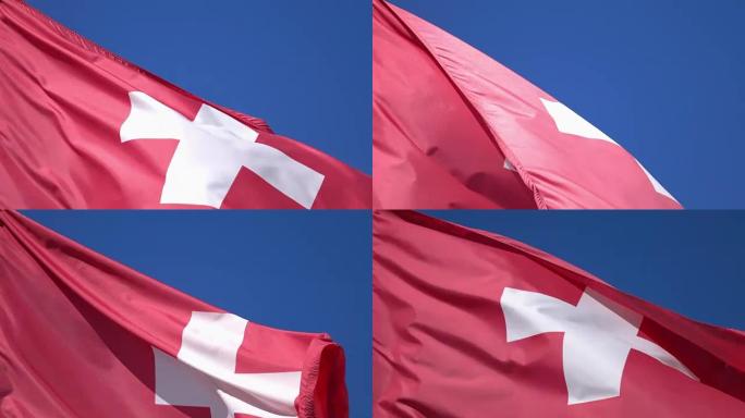 4K格式的瑞士国旗视频