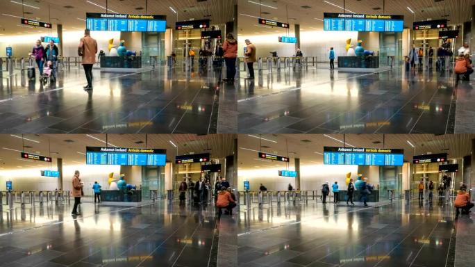 挪威奥斯陆gardermoen机场乘客的时间流逝