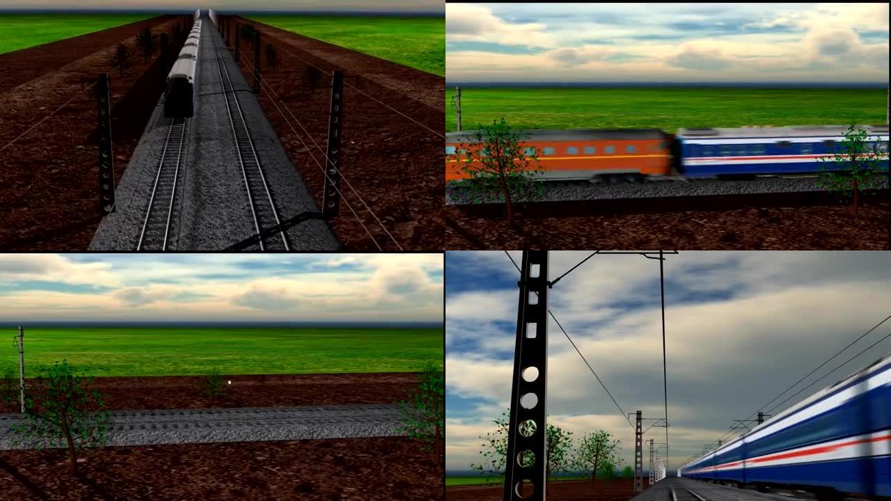 3D CG图形动画，运行列车