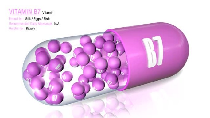 维生素B7-动画维生素胶囊概念