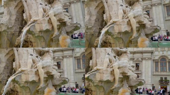 意大利罗马宫殿外喷泉上滴水