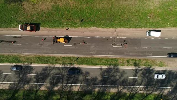 公路修路鸟瞰图