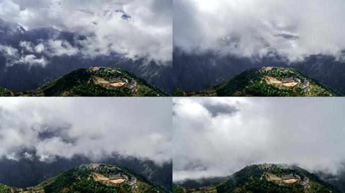 喜马拉雅山云的美丽运动