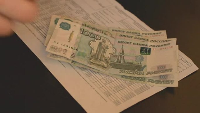 公用事业账单。数俄罗斯卢布