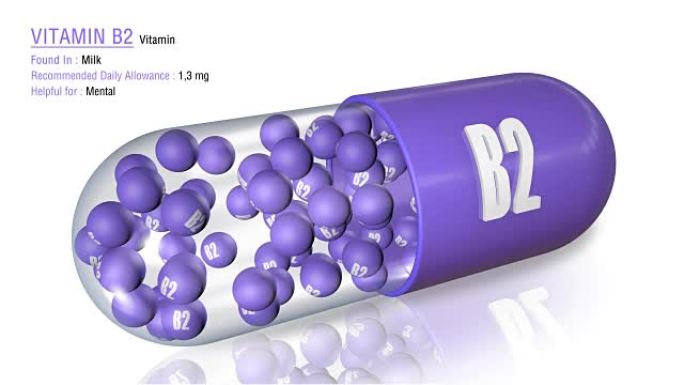 维生素B2-动画维生素胶囊概念