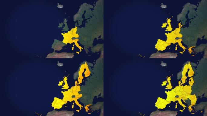 欧盟成员国分7个阶段，包括与英国脱欧接壤