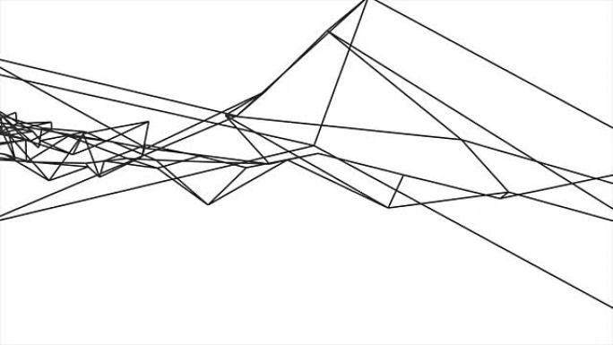 网格网抽象绘图低多边形线框烟云软移动模拟运动图形动画背景新质量复古风格酷漂亮漂亮全高清视频素材