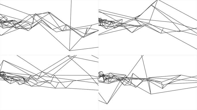 网格网抽象绘图低多边形线框烟云软移动模拟运动图形动画背景新质量复古风格酷漂亮漂亮全高清视频素材