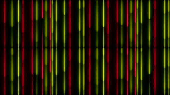 许多垂直霓虹灯线，抽象计算机生成背景，3D渲染