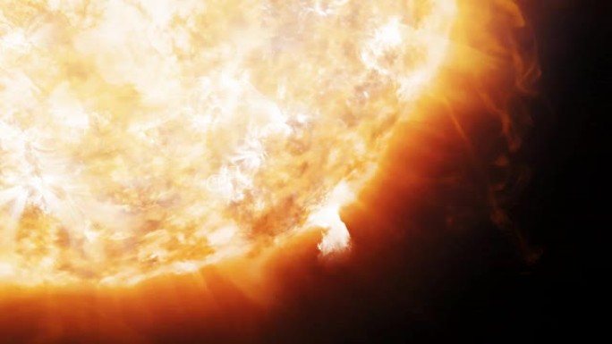 日冕辐射和日冕在太空中的动画