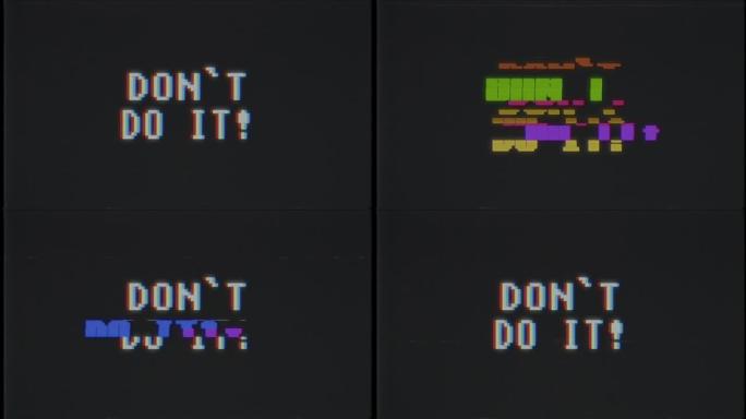 复古视频游戏不要做文字文字电脑旧电视故障干扰噪音屏幕动画无缝循环新质量通用复古运动动态动画背景彩色快