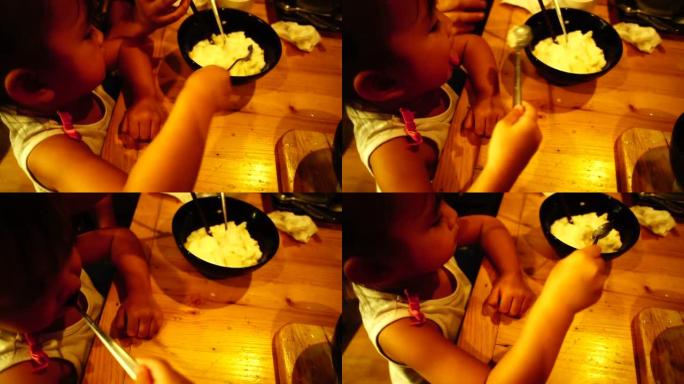 吃冰淇淋的亚洲小女孩