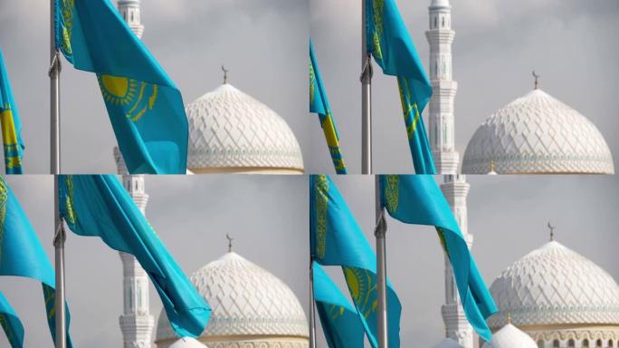 旗帜和清真寺的圆顶
