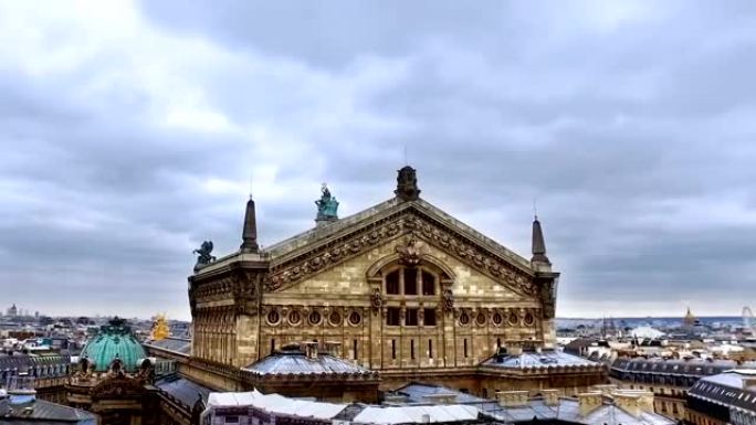 用巴黎歌剧院 (Palais Garnier) 建立巴黎屋顶的镜头