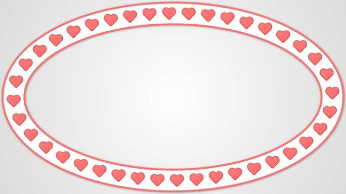 心形浪漫爱情红色白色背景椭圆形框架