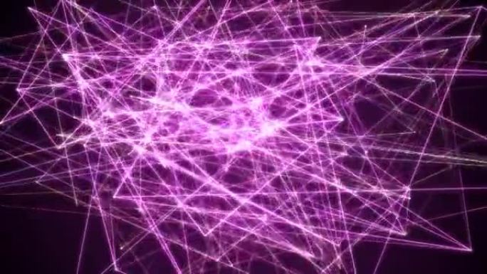 网络连接爆炸粉色紫色霓虹灯云抽象背景动画-新动态技术运动七彩视频素材