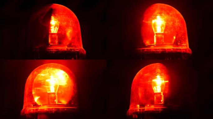 红色应急灯的照明聚焦
