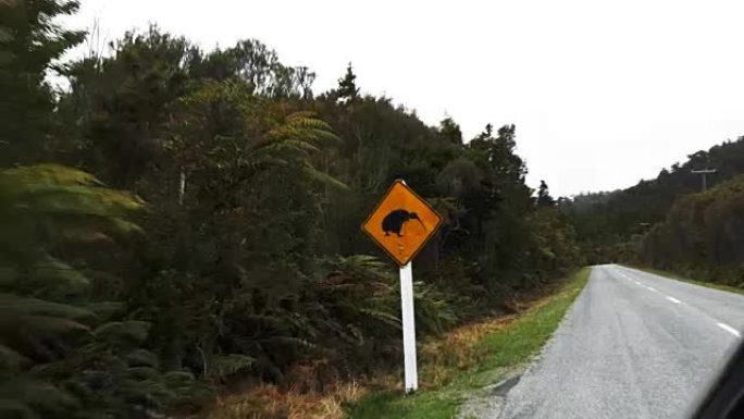 开车经过新西兰标志