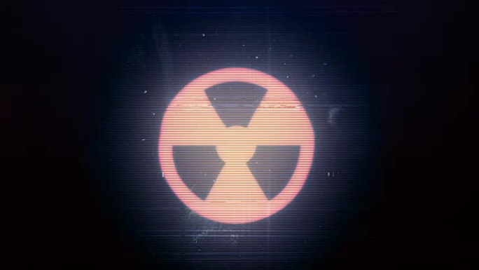 电视的噪音和带有放射性标志的故障