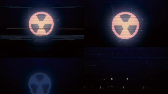 电视的噪音和带有放射性标志的故障