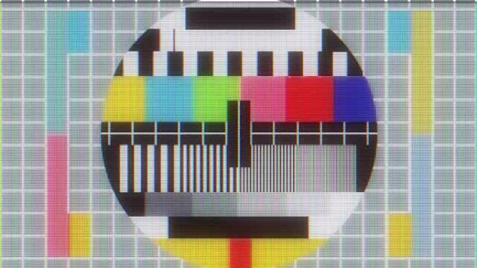 液晶显示屏背景动画上带有毛刺干扰的电视测试平板电脑-新质量数字抽搐技术彩色视频素材